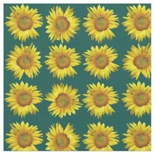 Sonnenblumen Aquamarines Muster Nähmaterial Stoff