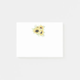 Sonnenblumen Aquarell Blumen Gelb Floral Post-it Klebezettel