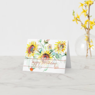 Sonnenblumen-Aquarell-Blumenkarte Karte