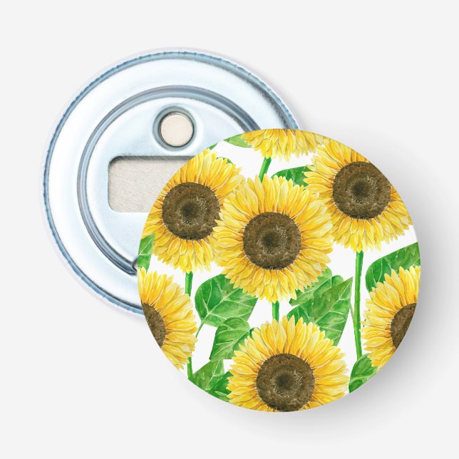 Sonnenblumen Aquarell Flaschenöffner (Vorderseite)