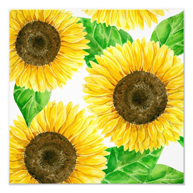 Sonnenblumen Aquarell Fotodruck (Vorne)