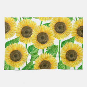 Sonnenblumen Aquarell Geschirrtuch