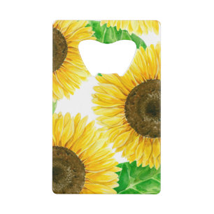 Sonnenblumen Aquarell Kreditkartenflaschenöffner