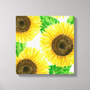 Sonnenblumen Aquarell Leinwanddruck