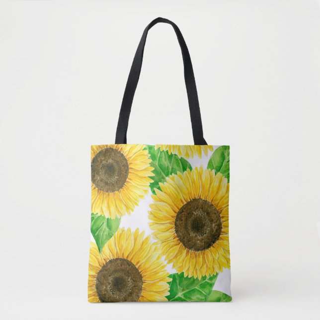 Sonnenblumen Aquarell Tasche (Vorderseite)