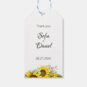 Sonnenblumen Aquarell Wildblume Hochzeit Gelb Geschenkanhänger