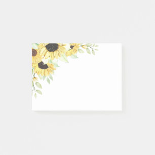 Sonnenblumen Aquarellfarbene Blume Gelbe Blume Post-it Klebezettel
