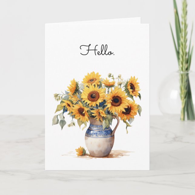 Sonnenblumen Aquarellmalerei Gruß Karte (Vorderseite)