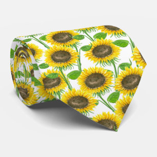 Sonnenblumen-Aquarellmuster Krawatte