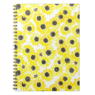 Sonnenblumen Aquarellmuster Notizblock