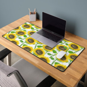 Sonnenblumen Aquarellmuster Schreibtischunterlage