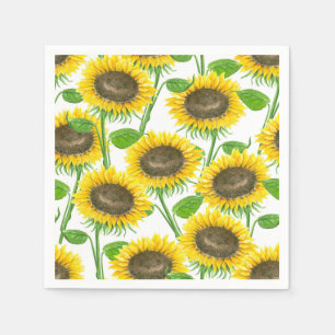 Sonnenblumen Aquarellmuster Serviette