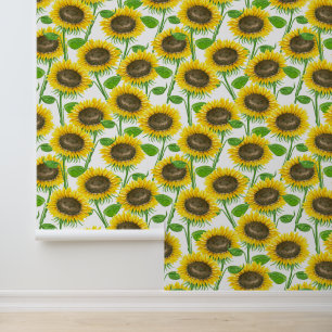 Sonnenblumen Aquarellmuster Tapete