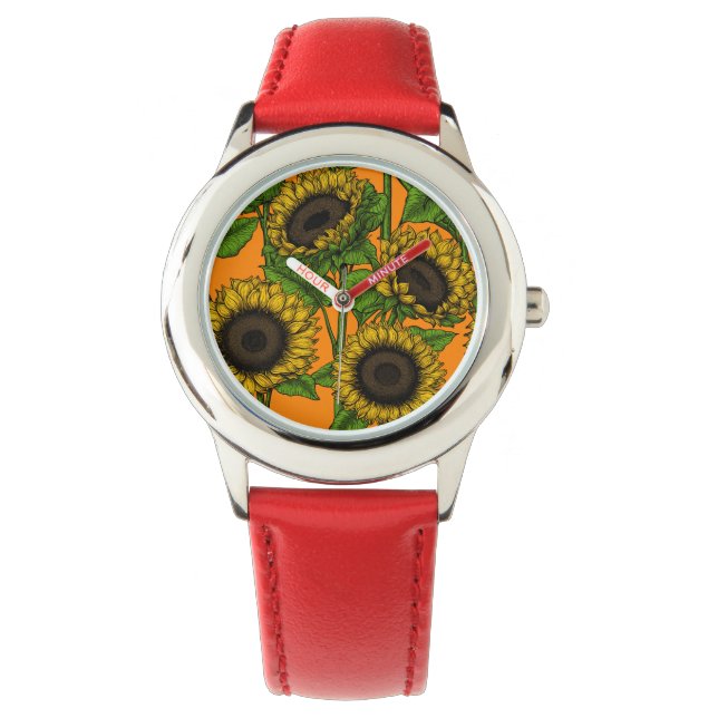 Sonnenblumen Armbanduhr (Vorderseite)