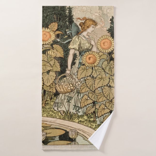 Sonnenblumen Art Nouveau Garden Badhandtuch Set (Badehandtuch)