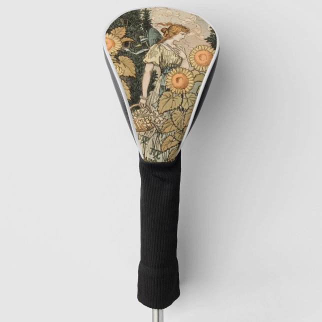 Sonnenblumen Art Nouveau Garden Golf Headcover (Vorderseite)