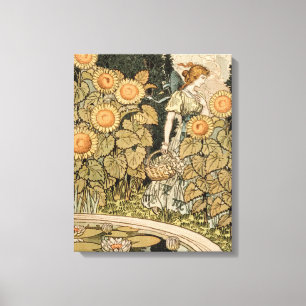 Sonnenblumen Art Nouveau Garden Leinwanddruck