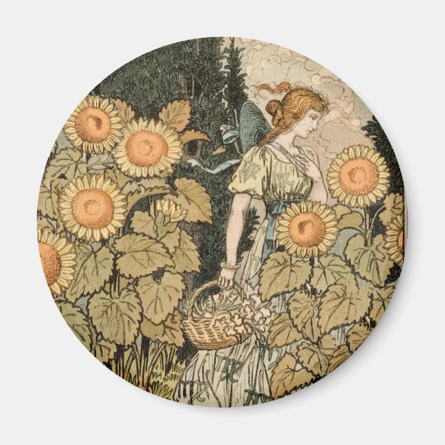Sonnenblumen Art Nouveau Garden Magnet (Vorne)