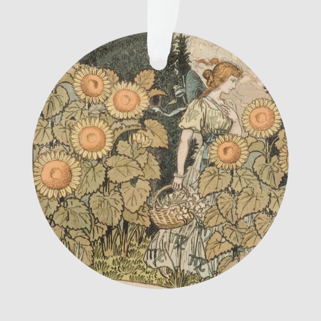 Sonnenblumen Art Nouveau Garden Ornament (Vorderseite)