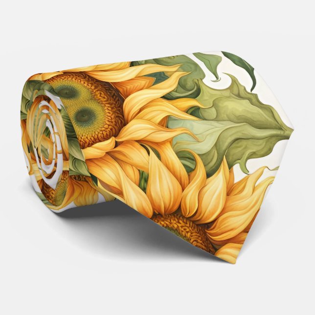 Sonnenblumen Art Pattern Design Krawatte (Gerollt)