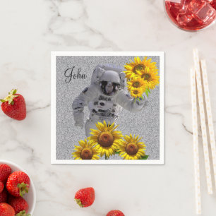 Sonnenblumen Astronautenpapier Napkins Serviette