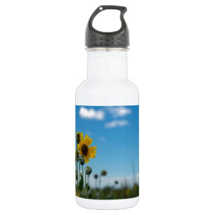 Sonnenblumen auf Blue Sky Edelstahlflasche