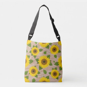 Sonnenblumen auf Burlap Tragetaschen Mit Langen Trägern