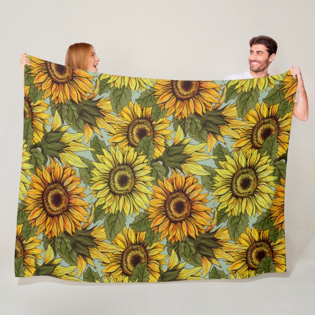 Sonnenblumen auf dem Schlachtfeld Foliage Orange Y Fleecedecke (Beispiel)