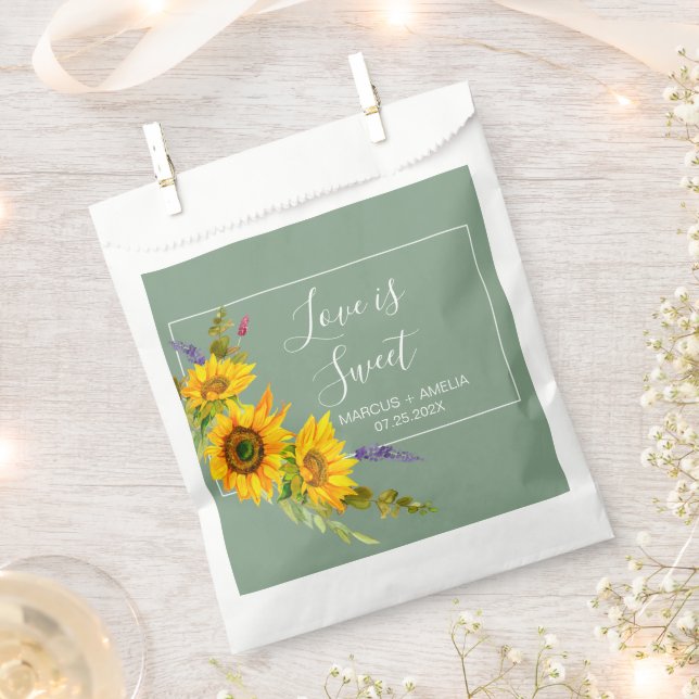 Sonnenblumen auf der Basil Gastgeschenk Hochzeit T Geschenktütchen (Ausgeschnitten)