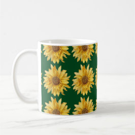 Sonnenblumen auf einem grünen Feld - Sommer Kaffeetasse
