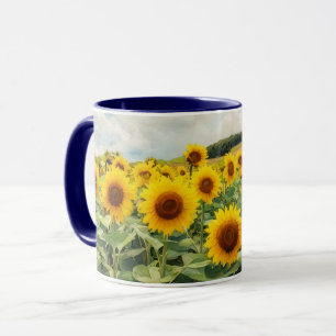 Sonnenblumen auf einem Hügel Blumenkunst-Mug-Tasse Tasse