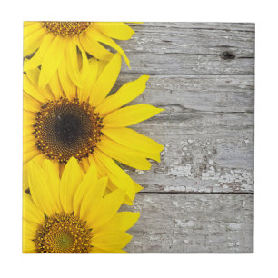 Sonnenblumen auf einem Tisch Fliese