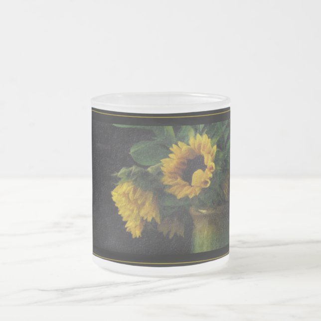 Sonnenblumen auf einer mattierten Tasse (Mittel)
