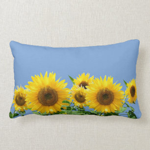 Sonnenblumen auf himmelblau lendenkissen