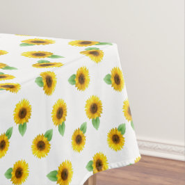Sonnenblumen auf weißem Tischdecken