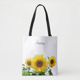 Sonnenblumen auf weißem Tüte Tasche