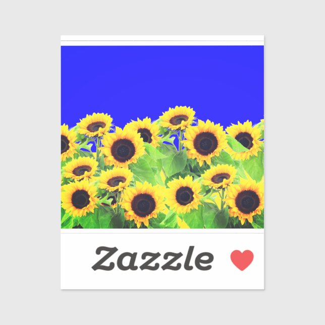 Sonnenblumen Aufkleber ukrainische Flaggenfarben - (Blatt)