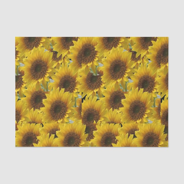 Sonnenblumen aus dekorativem Papiertaschentuch Seidenpapier (Vorderseite)