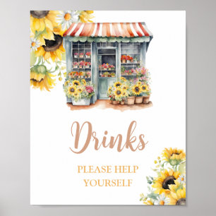 Sonnenblumen aus dem Brautparty trinken Poster