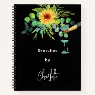 Sonnenblumen aus dem Sketchbuch, eukalyptus, schwa Notizbuch