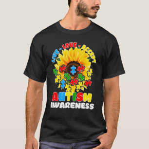 Sonnenblumen Autismus Bewusstsein Live Liebe Akzep T-Shirt