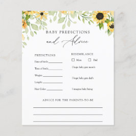 Sonnenblumen Baby Advice and Predictions Card