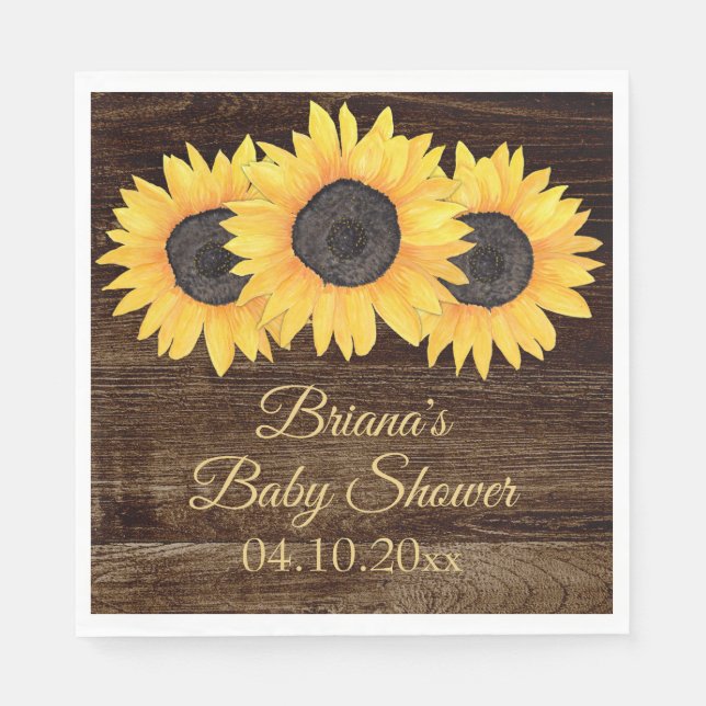 Sonnenblumen Baby Dusche Mittagessen Napkin Serviette (Vorderseite)