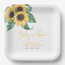 Sonnenblumen Baby in Bloom Baby Duschpapier Teller
