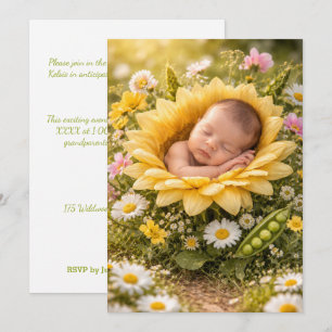 SONNENBLUMEN-BABY IN BLÜTE DIGITAL-DOWNLOAD-EINLAD EINLADUNG