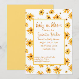 Sonnenblumen Baby in Blütendusche Einladung