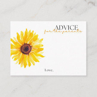 Sonnenblumen-Baby-Shower-Beratungskarte | Florale Hinweiskarte