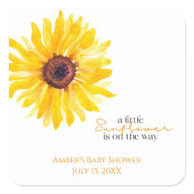 Sonnenblumen-Baby-Shower-Geschenkaufkleber
