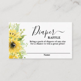Sonnenblumen Babydusche Mädchen Diaper Raffelkarte Begleitkarte