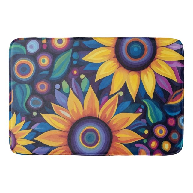 Sonnenblumen Badematte (Vorderseite)
